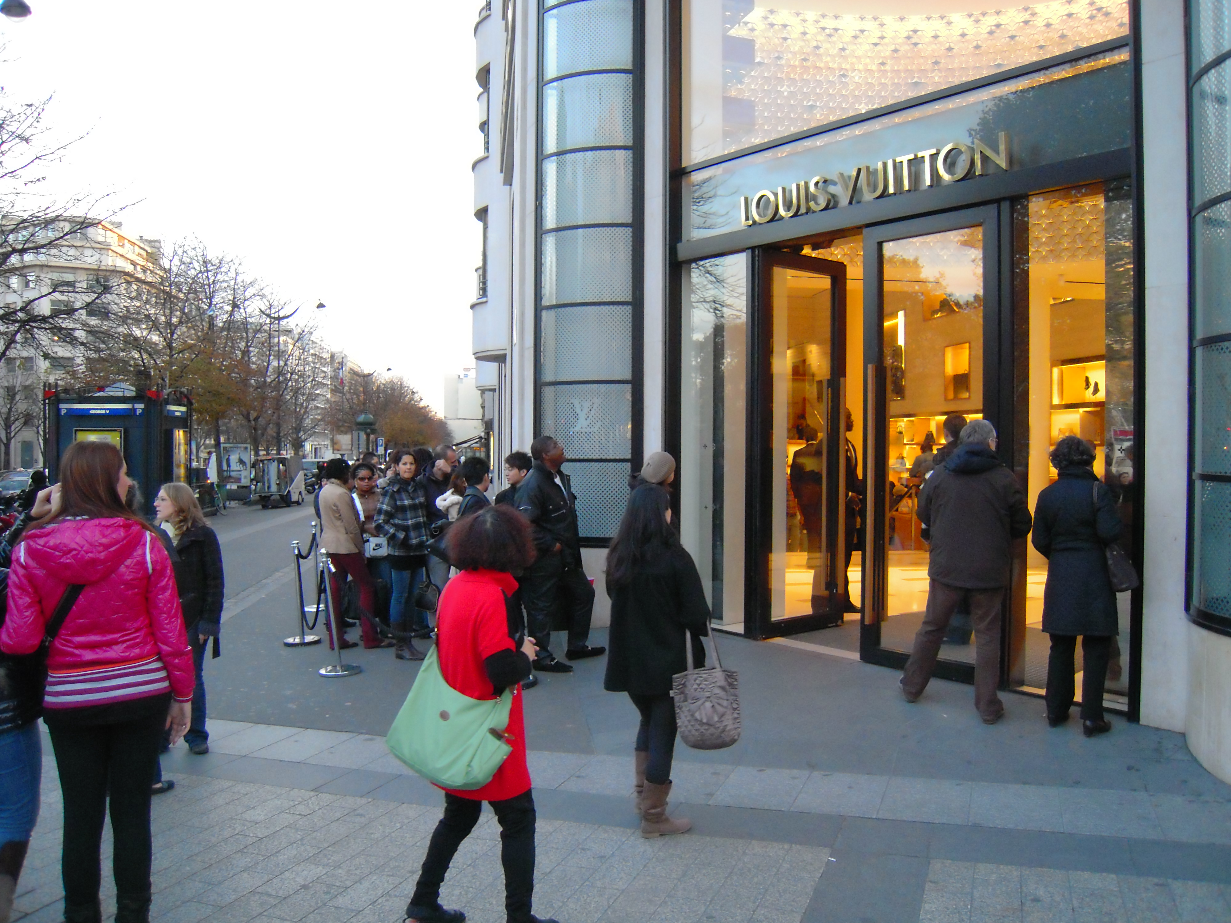 General view of the Louis Vuitton's Champs Elysees store, on